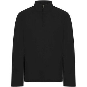 Front Row Mens Pique Quarter Zip Sweatshirt / Black